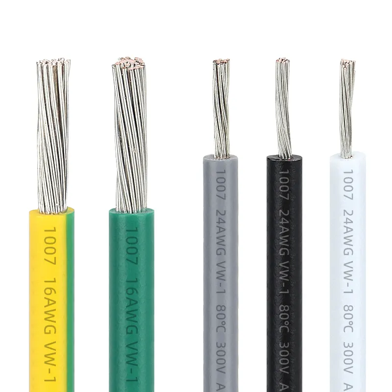 1007 28/26/24/22/20/18/16/14 awg electrical wires electrical cables manufacture price