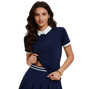 Nouvelle Arrivée : Ensemble Deux Pièces Jupe de <span class=keywords><strong>Tennis</strong></span> Taille Haute <span class=keywords><strong>et</strong></span> Polo de Golf à Manches Courtes Anti-Transpiration Personnalisé - Product Image 2