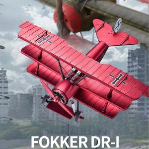 Piceccool fokker <span class=keywords><strong>DR</strong></span>-1 triplane <span class=keywords><strong>DIY</strong></span> 3D เพื่อการศึกษาของเล่นโลหะปริศนาของขวัญคริสต์มาสสำหรับผู้ใหญ่และเด็ก - Product Image 5