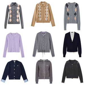 Áo len kiểu Hàn Quốc thiết kế mới bán buôn, OEM & ODM, áo cardigan thiết kế nữ Miu, áo len dài dệt kim tùy chỉnh - Product Image 1