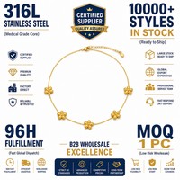 Grosir Siap Kirim Best Seller 2026 Kalung Liontin Bunga Rantai Baja Anti Karat Lapis Emas 18K untuk Wanita