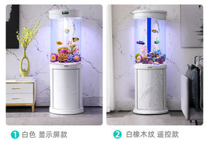 Akuarium Bulat Silinder Tangki Ikan Akrilik Akuarium Dalam Ruangan Silinder Akrilik Buatan Akuarium Ikan dengan Kabinet Dasar - Product Image 4