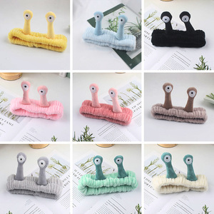 <strong>Snail</strong> Hair Bands <strong>Makeup</strong> <strong>Headbands</strong> Women Coral Fleece Elastic <strong>Headband</strong> Creative Hair Accessories for Washing Face Shower Sports - Product Image 4