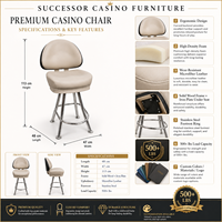 Chaise de casino SUCCESSOR, chaises de bar d'hôtel, sièges robustes sans accoudoirs, capacité de charge de 500 lb, fabricant de sièges