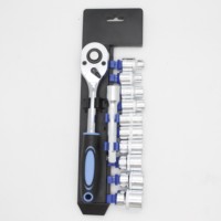 Juego de Llaves de Trinquete de Metal Duradero de 12 Piezas, 1/4'' 1/2'', Varilla de Extensión de Enchufe, Juego de Herramientas Manuales con Caja de Herramientas, Personalizable OEM