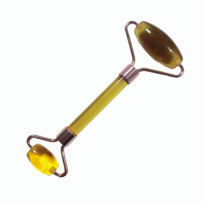 Juego de piezas de gua sha en forma de corazón color ámbar, masajeador facial de doble rodillo - Product Image 6