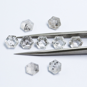 <span class=keywords><strong>Diamant</strong></span> Hekimer naturel, taille ovale 7x7mm, <span class=keywords><strong>pierre</strong></span> <span class=keywords><strong>précieuse</strong></span> noire avec jeu de couleurs pour la création de bijoux - Product Image 6