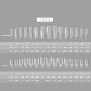 ZHI JIA Profesional, 240 <span class=keywords><strong>Moldes</strong></span> Ovalados para Uñas, Puntas de Uñas de Doble Forma para Extensión Rápida de Poly Gel - Product Image 5