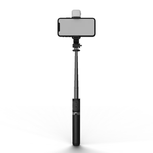 Trépied de bâton de <span class=keywords><strong>Selfie</strong></span> Mobile pliable de haute qualité <span class=keywords><strong>Q02S</strong></span> avec lumière d'appoint 3 en 1 bâton de <span class=keywords><strong>Selfie</strong></span> d'appareil photo extensible avec télécommande - Product Image 4
