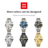 Montre à quartz pour homme OEM3676 Mark Fairwhale, 43 mm, cadran de casino, aiguilles lumineuses, boîtier en alliage, bracelet en acier inoxydable tendance
