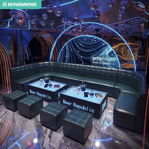 Nouveau design, mobilier de bar et de salon de style industriel <span class=keywords><strong>vintage</strong></span> antique pour boîte de nuit et bar à chichas, canapé de bar en cuir antique en forme de U - Product Image 2