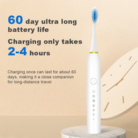Cepillo de Dientes Eléctrico Inteligente de Cerdas Suaves para Pedidos al por Mayor, IPX7, Blanqueamiento Dental, LED, Carga Tipo-C, 30 Días de Autonomía, 4 Cabezales Reemplazables