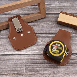 Funda de cuero PU duradera para cinta métrica, soporte para colgar en la cintura, bolsa para cinta métrica, para electricistas, carpinteros, actividades al aire libre - Product Image 2