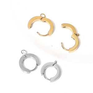 Stainless Steel Hoop <b>Earring</b> Hooks Round 18k Vacuum Gold Plated For <b>Earring</b> Making Jewelry Findings Components - Product Image 1