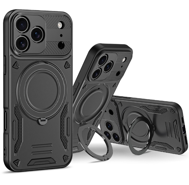GSCASE Hot-selling Armor Scratch Resistant Metal Kickstand Lens Protection Phone Case for 15 Pro Max Shockproof Phone Case