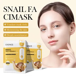 Máscara facial de esencia de colágeno de etiqueta privada con su logotipo Máscara facial de mucina de Caracol antienvejecimiento Hoja coreana Cristal personalizado Mujer