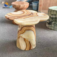 Table d'appoint en marbre moderne de luxe imperméable KT STONE, grande dalle, design graphique pour villa, hôtel, chambre à coucher, salon, utilisation 5 ans