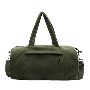 Sac de sport rétro en velours côtelé à fines bandes, en tissu doux et agréable pour la peau, pour hommes et femmes, idéal pour le yoga, la natation, avec séparation sec/humide, sac de rangement pour l'entraînement - Product Image 3