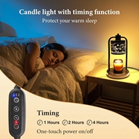 Nouvelle Lampe de Table Décorative Transfrontalière avec Fonction de Fusion de Cire Temporisée, en Fer et Verre, Caractéristique Aromathérapie, pour Chambre, Salon, Bureau