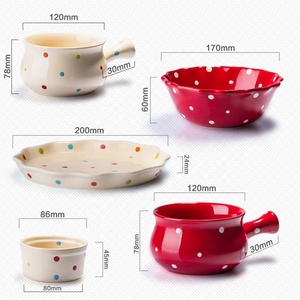 Juegos de vajilla de cocina clásica, cuenco de cerámica, platos de cena de porcelana pintados a mano - Product Image 2