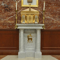 Gran lujo piedra natural tallada católica religiosa Jesús Santo Tabernáculo La Última Cena alivio mármol Iglesia Altar