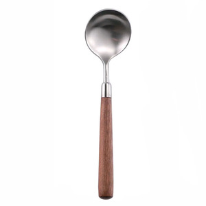 Walnut Handle 304 Stainless Steel Spoon Dinnerware Serving Spoon Kitchen <b>utensil</b> - Product Image 3
