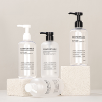 Emballage de shampooing après-shampooing de luxe avec LOGO personnalisé imprimé de 500ml bouteille en plastique PET avec pompe à lotion sous pression