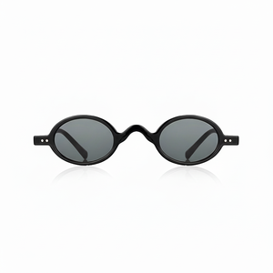 Round Unisex <b>Sunglasses</b> <b>Black</b> Shiny 1028 - Product Image 1