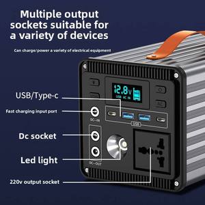 Station d'alimentation solaire mobile extérieure 200W/300W/500W 220V avec batterie LiFePO4, chargeur portable d'urgence pour <span class=keywords><strong>camping</strong></span> monté sur véhicule, affichage LED - Product Image 3