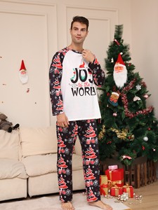 Set pigiami con stampa personalizzata pigiama natale in <span class=keywords><strong>cotone</strong></span> vestiti abbinati pigiami natalizi per famiglie - Product Image 5