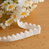 Vêtement Coudre Décoratif Nylon Tassel Dentelle Pom Pom Élastique Sangle Dentelle Picot Ceinture Sangle pour Sous-Vêtements DIY