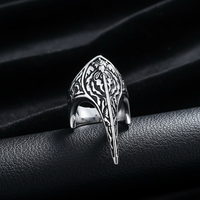 Yunnique Bague à griffes gothiques en acier inoxydable 316L, unisexe, finition argent antique, motif filigrane sculpté, style rebelle, motard, punk, hip-hop