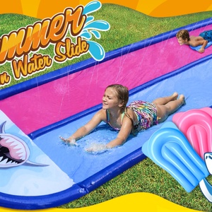 Garden Activity Custom EN71 PVC Children <b>slip</b> n <b>Slide</b> <b>Slide</b> Double Lane Lawn Inflatable Water <b>Slide</b> With Plunge - Product Image 6