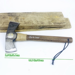 Asse a doppia lama di alta qualità lame in acciaio ad alto tenore di carbonio spesso China in <span class=keywords><strong>legno</strong></span> di quercia manico (400mm) per uso industriale artigianale limitato - Product Image 3