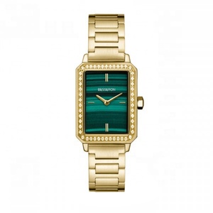 Montre pour femme élégante et durable en acier inoxydable avec cadran carré, bracelet en cuir, mouvement à quartz, pour un usage quotidien, de haute qualité - Product Image 3