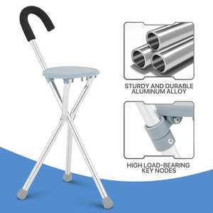 Berkaki Tiga Tongkat Lipat Bangku Tongkat dengan Kursi - Product Image 6