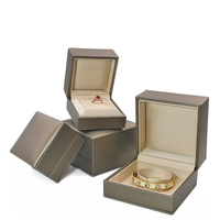 Usine directe boîtes à bijoux populaires luxe en cuir Pu haut de gamme logo personnalisé couleur bijoux emballage cadeau ensemble boîtes