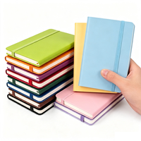Cuaderno de Bolsillo de Cuero PU de 12 Piezas con Tapa Dura y Banda Elástica, Mini Diario de Colores Surtidos para Viajes, Oficina, Regalo