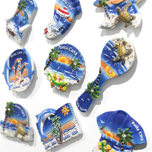Aimants de réfrigérateur en résine 3D écologiques et durables, personnalisés en gros, avec motif de plage peint à la main pour Punta Cana - Product Image 1