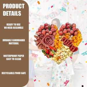 Plastic Heart Shaped <b>Tray</b> White Reusable Decorative Bowl For Baby <b>Shower</b> Charcuterie Display - Product Image 4