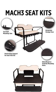 Kit de asiento trasero de carrito de golf a prueba de herrumbre de alta calidad con marco de acero para Club Car Precedent Tempo y carros de golf en adelante - Product Image 6