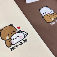 T-Shirt Ample en Tissu Doux, Design Unique, 100% Coton Décontracté, Broderie Personnalisée 3D de Qualité