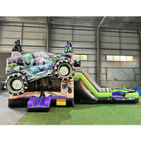 Nouveau château gonflable géant pour adultes, château de saut géant, maison de rebond Monster Truck avec toboggan aquatique et piscine