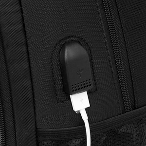 Laptop Backpack Men USB Charging Large Capacity Business Travel Black Solid Color Shoulder Straps Spring 2024 - Product Image 3