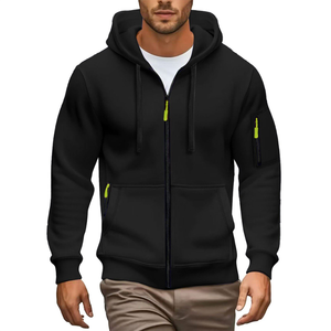 <b>Men</b>’s Regular Fit <b>Zip</b> <b>Up</b> Hoodie Sweatshirt <b>Fleece</b> Lined Solid Color Casual Winter Wear - Product Image 2