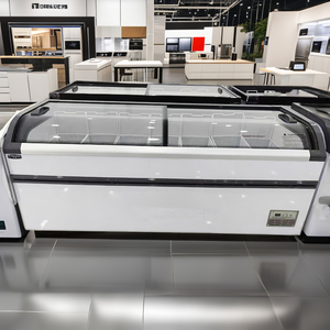 Congelador de exhibición con puerta corrediza de vidrio, directo de fábrica, para helados, carne y como congelador tipo isla para supermercado - Product Image 3