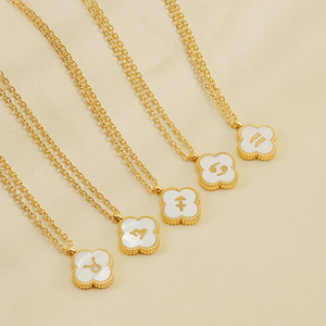 <span class=keywords><strong>Horoscope</strong></span> Personnalisé 12 Zodiaque En Acier Inoxydable Trèfle À Quatre Feuilles Pendentif Double Face Bijoux De Mode Colliers En Gros 2024 - Product Image 4