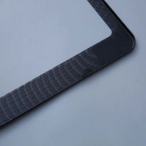 Premium Carbon Fiber Pattern Aluminum <b>License</b> Plate <b>Frame</b> Black Metal Car Tag Holder Anti-Theft for Promotion Gifts - Product Image 4