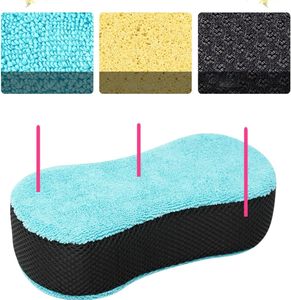 Éponge de lavage de voiture en microfibre, applicateur de cire, éponge avec filet, grande serviette, éponge de lavage de cuisine - Product Image 3