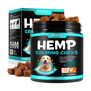 Oimmal özel etiket toptan Pet gıda davranır köpek sakinleştirici Chews 150 yumuşak Chews tavuk lezzet kenevir sakinleştirici aperatif köpekler için - Product Image 1